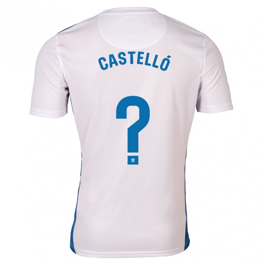 גברים כדורגל סנדרה קסטלו #0 לבן כחול ג'רזי ביתית 2025/26