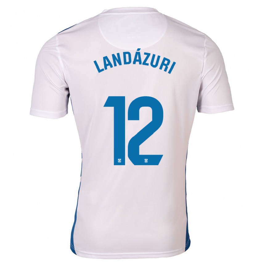 גברים כדורגל אנתוני לאנדאסורי #12 לבן כחול ג'רזי ביתית 2025/26