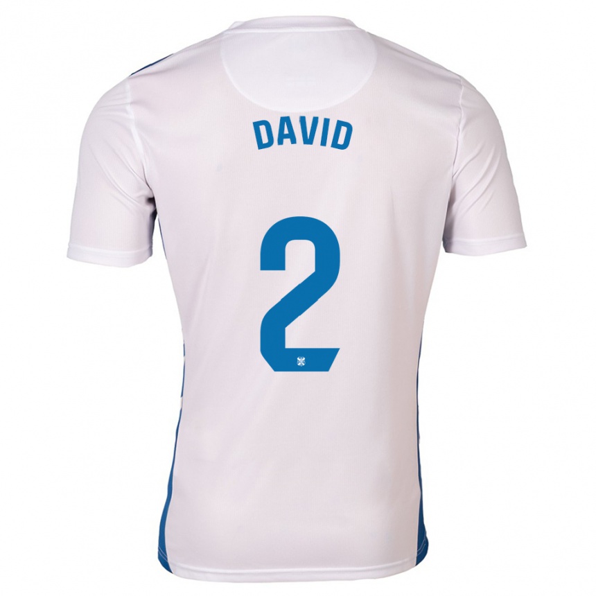 גברים כדורגל David Rodríguez #2 לבן כחול ג'רזי ביתית 2025/26