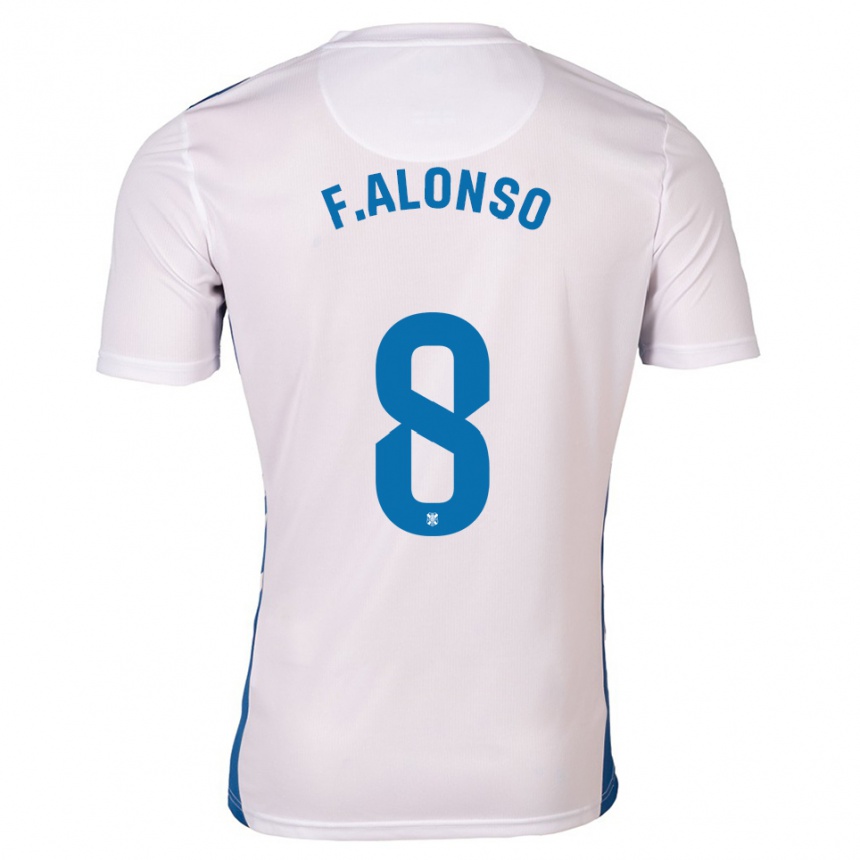 גברים כדורגל פליקס אלונסו #8 לבן כחול ג'רזי ביתית 2025/26