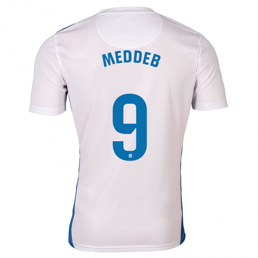 גברים כדורגל Walid Meddeb #9 לבן כחול ג'רזי ביתית 2025/26