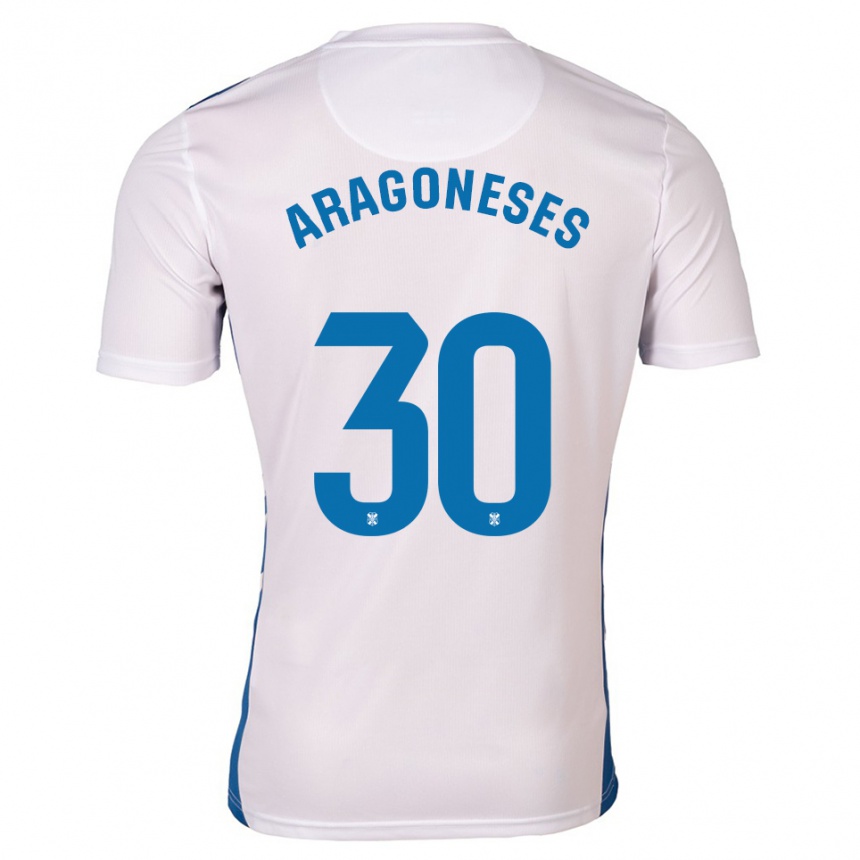 גברים כדורגל Sergio Aragoneses #30 לבן כחול ג'רזי ביתית 2025/26