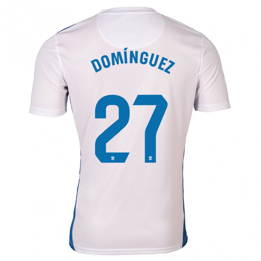 גברים כדורגל Carlos Domínguez #27 לבן כחול ג'רזי ביתית 2025/26