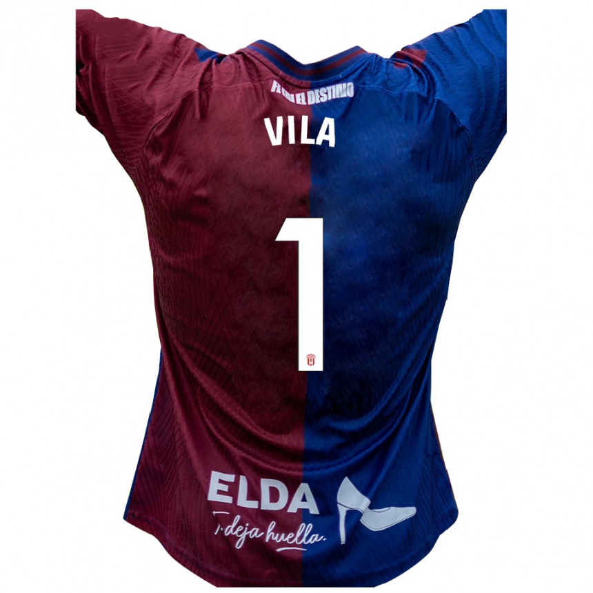 גברים כדורגל רמון וילה #1 כחול אדום ג'רזי ביתית 2025/26