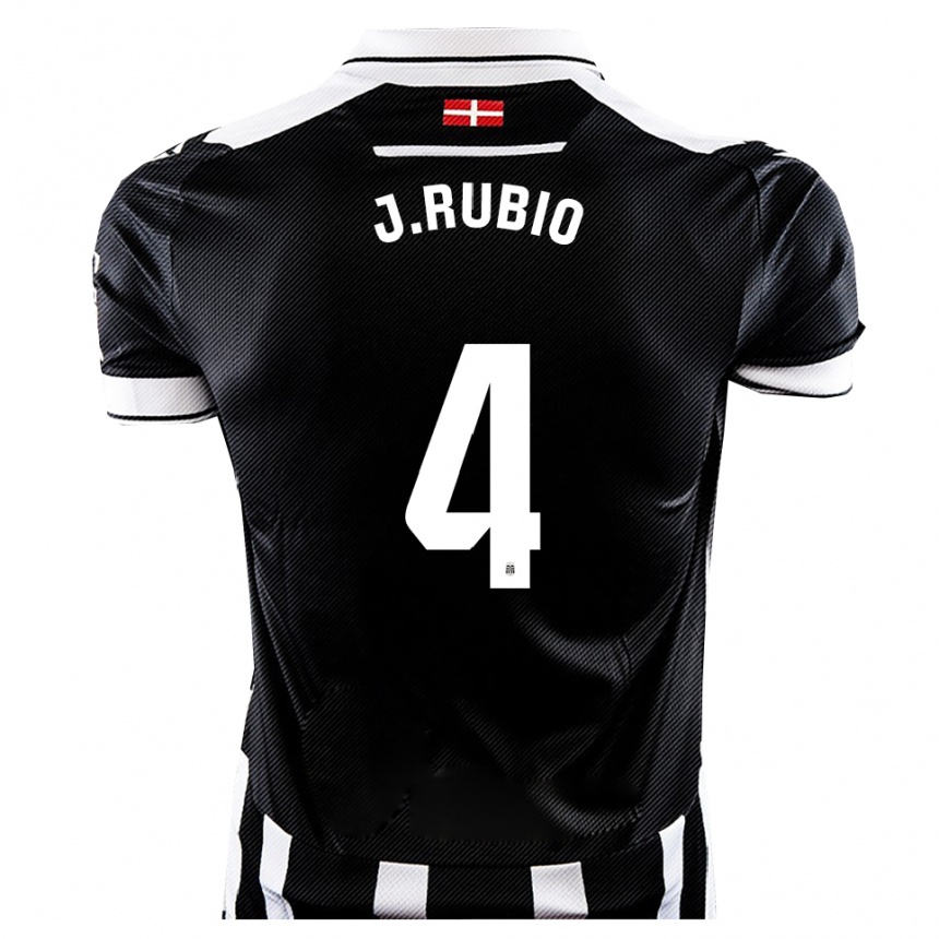 גברים כדורגל חואן חוסה רוביו גונסאלס #4 שחור לבן ג'רזי ביתית 2025/26