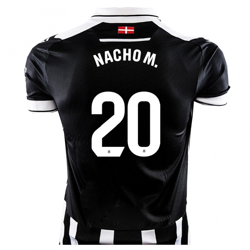 גברים כדורגל נאצ'ו מרטינס #20 שחור לבן ג'רזי ביתית 2025/26