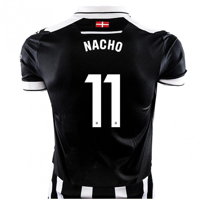 גברים כדורגל Nacho Sánchez #11 שחור לבן ג'רזי ביתית 2025/26