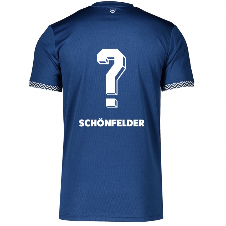 גברים כדורגל Tom Schönfelder #0 כחול נייבי לבן ג'רזי ביתית 2025/26