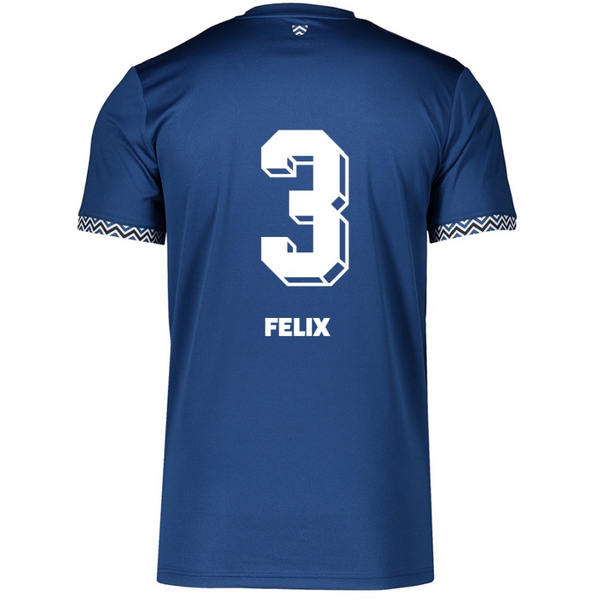 גברים כדורגל ג׳ואל פליקס #3 כחול נייבי לבן ג'רזי ביתית 2025/26