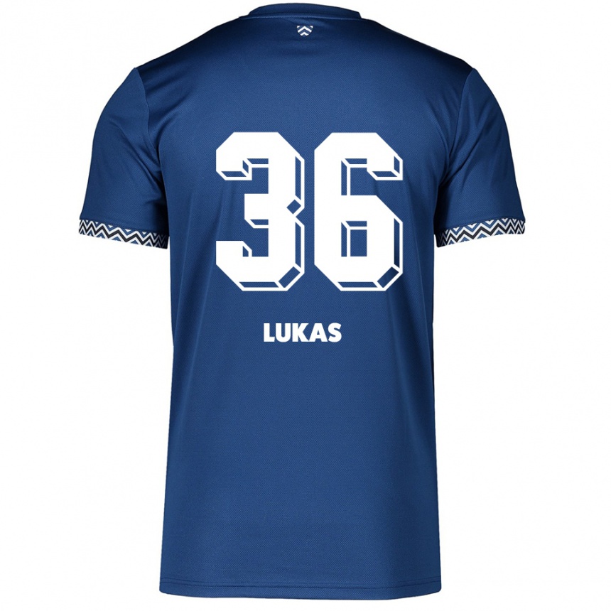 גברים כדורגל Justin Lukas #36 כחול נייבי לבן ג'רזי ביתית 2025/26