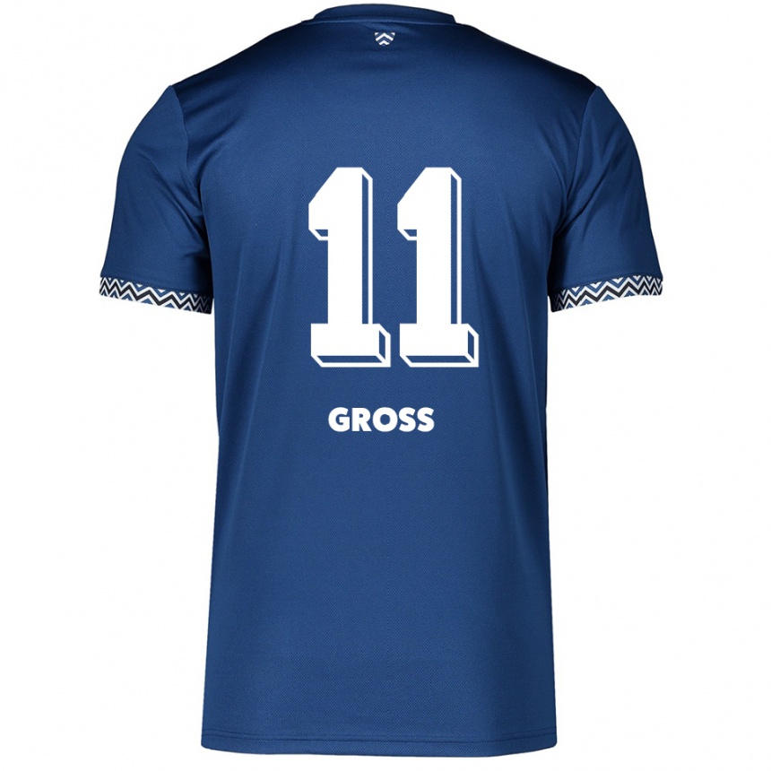 גברים כדורגל Danny Gross #11 כחול נייבי לבן ג'רזי ביתית 2025/26