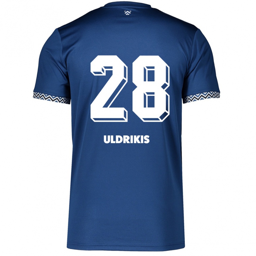 גברים כדורגל רוברטס אולדריקיס #28 כחול נייבי לבן ג'רזי ביתית 2025/26