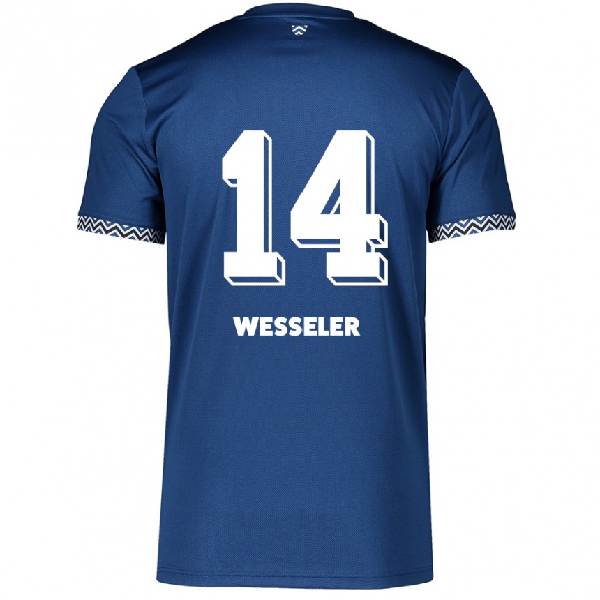 גברים כדורגל אנה וסלר #14 כחול נייבי לבן ג'רזי ביתית 2025/26