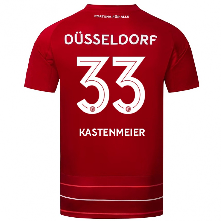 גברים כדורגל פלוריאן קסטנמייר #33 אדום לבן ג'רזי ביתית 2025/26