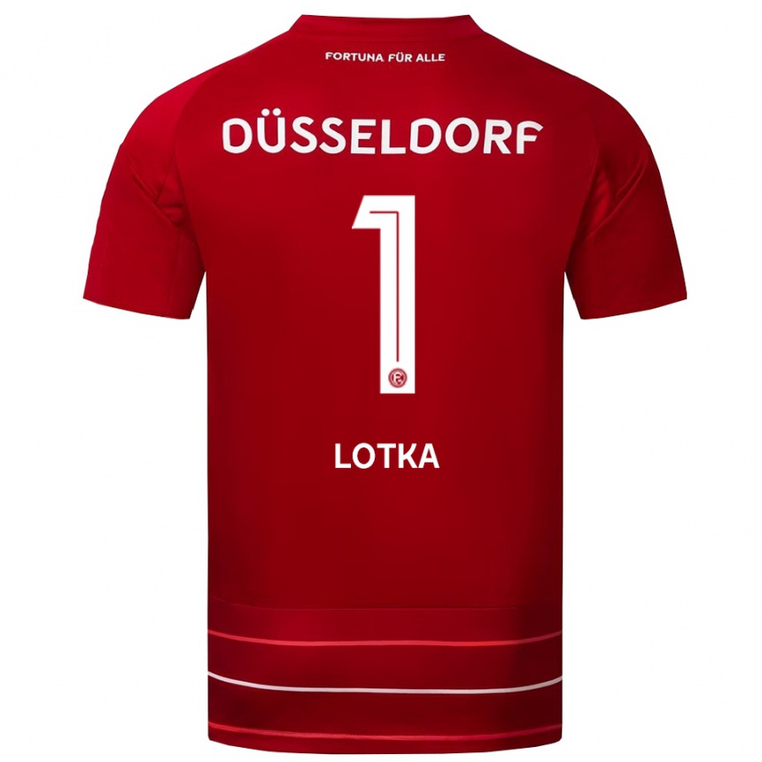 גברים כדורגל מרסל לוטקה #1 אדום לבן ג'רזי ביתית 2025/26