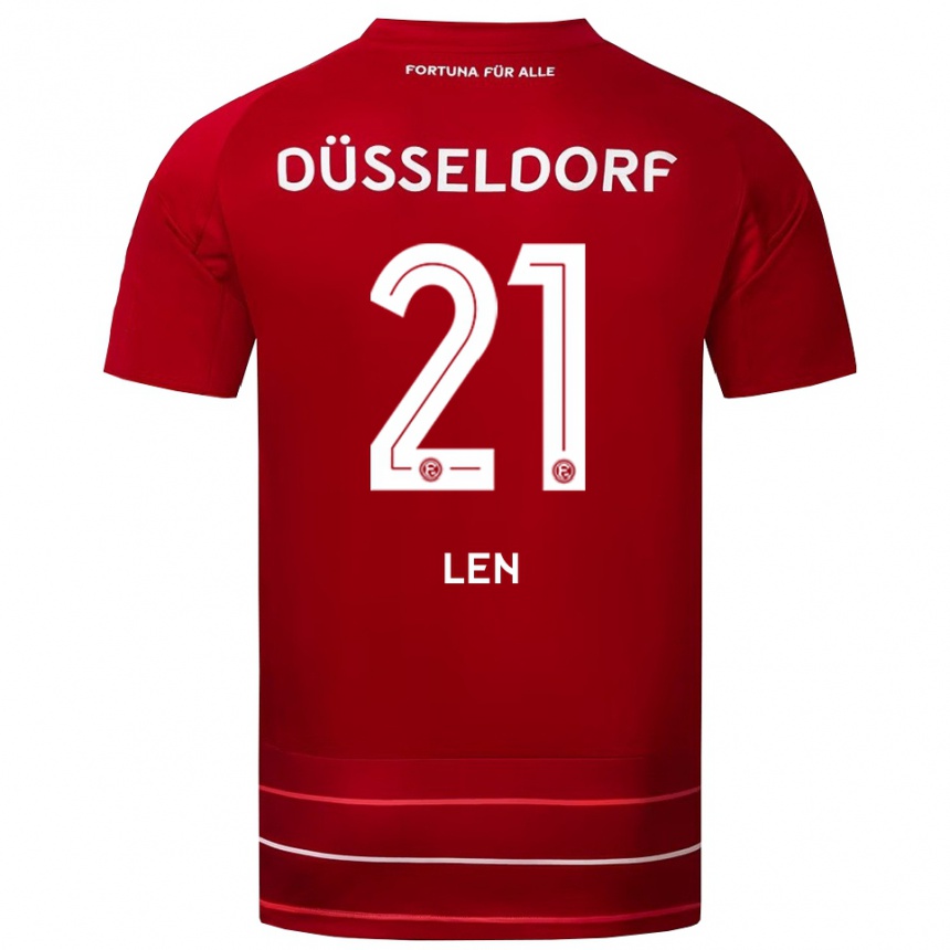 גברים כדורגל מקסים לן #21 אדום לבן ג'רזי ביתית 2025/26