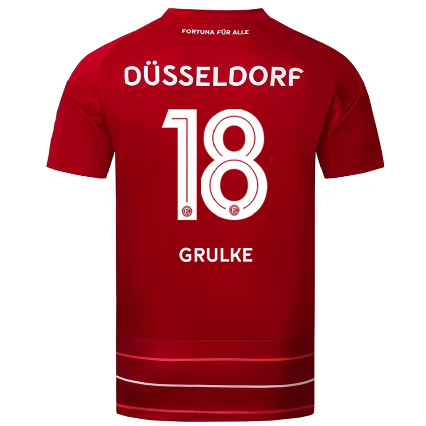 גברים כדורגל טוביאס גרולקה #18 אדום לבן ג'רזי ביתית 2025/26