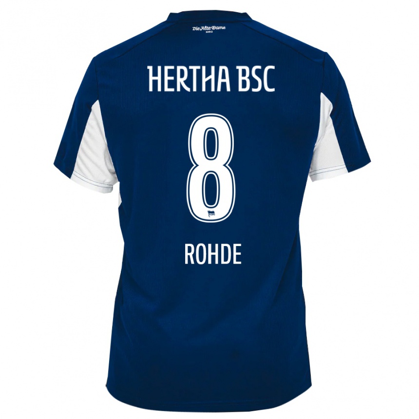 גברים כדורגל Marleen Rohde #8 לבן כחול ג'רזי ביתית 2025/26