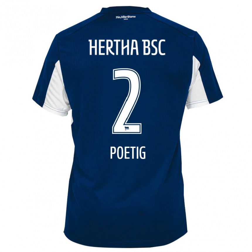 גברים כדורגל David Poetig #2 לבן כחול ג'רזי ביתית 2025/26