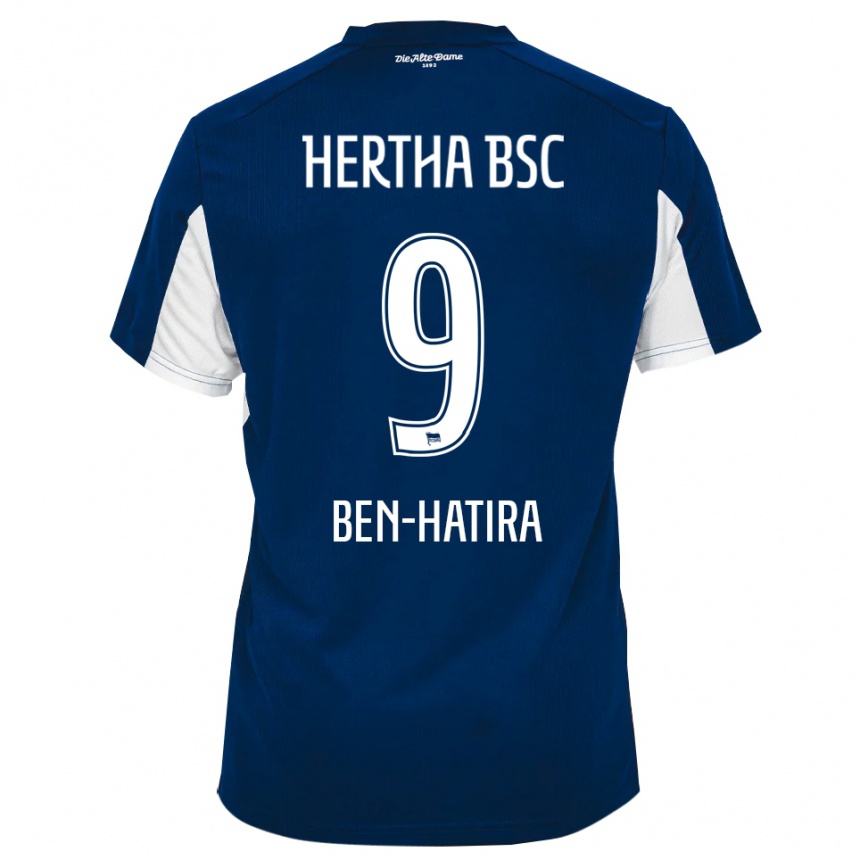 גברים כדורגל Aslam Ben-Hatira #9 לבן כחול ג'רזי ביתית 2025/26