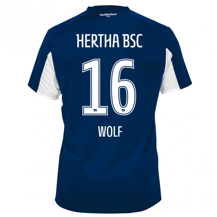 גברים כדורגל Colin Wolf #16 לבן כחול ג'רזי ביתית 2025/26