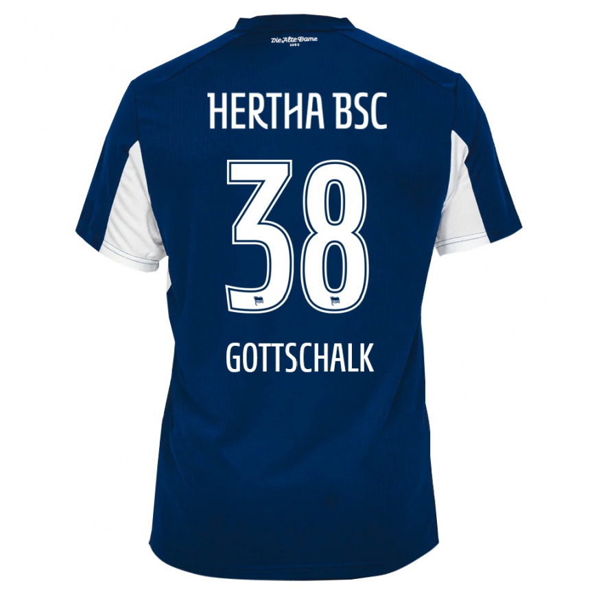 גברים כדורגל ג׳וליוס בן גוטשאלק #38 לבן כחול ג'רזי ביתית 2025/26