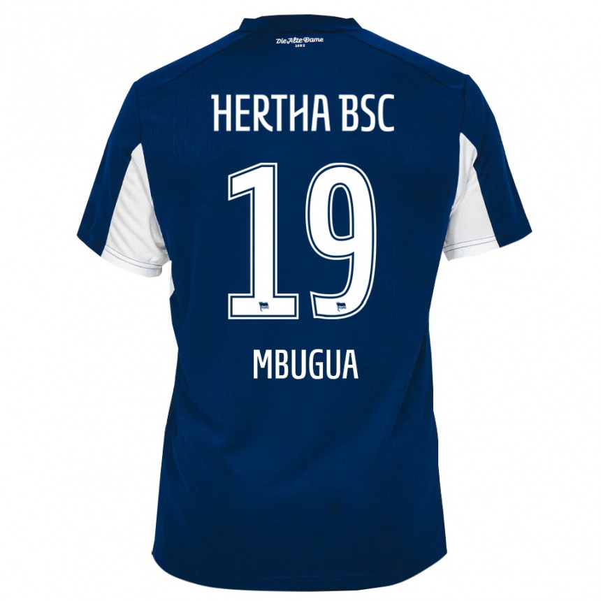 גברים כדורגל קווינסי מבוגואה #19 לבן כחול ג'רזי ביתית 2025/26