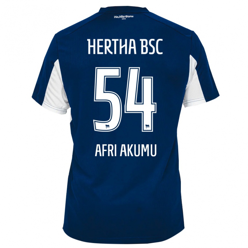 גברים כדורגל Maik Afri Akumu #54 לבן כחול ג'רזי ביתית 2025/26