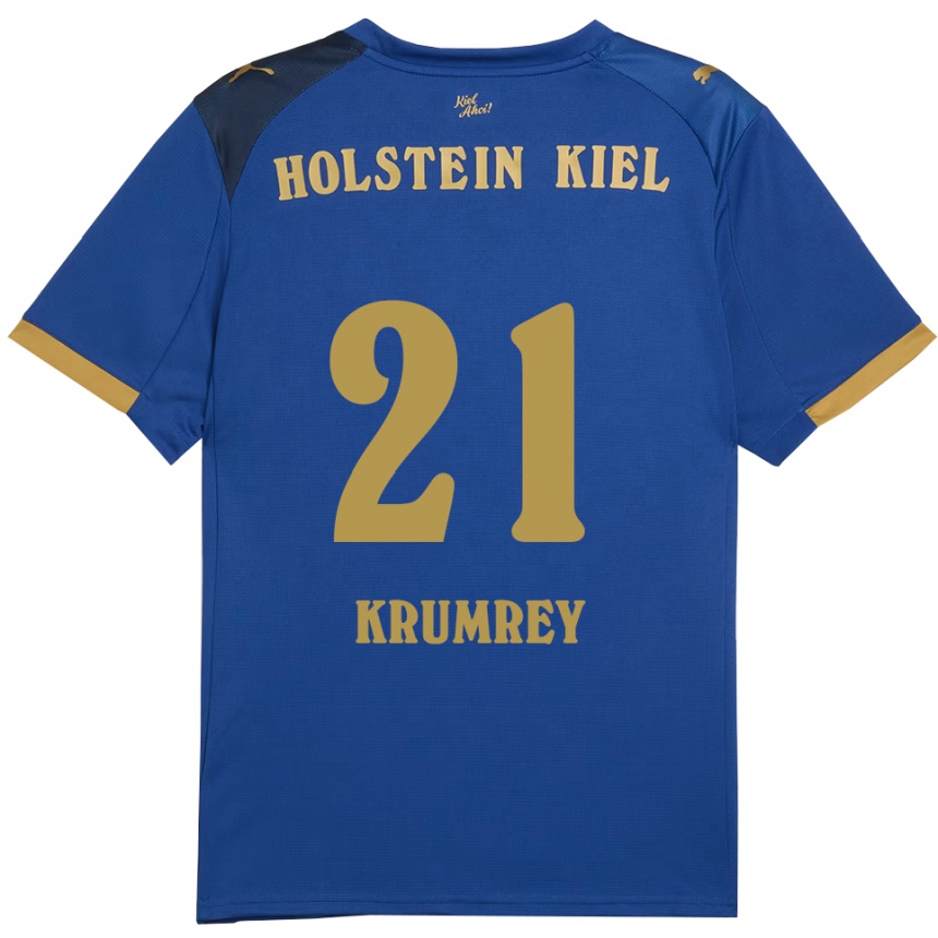 גברים כדורגל יונאס קרומרי #21 כחול זהב ג'רזי ביתית 2025/26