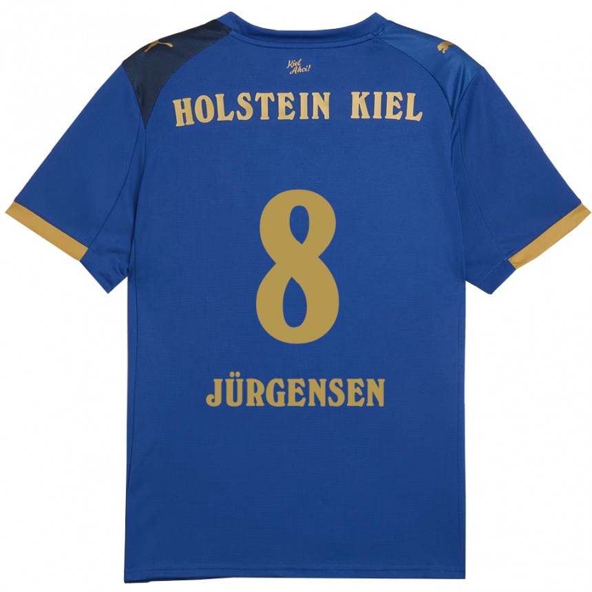 גברים כדורגל Ronja Jürgensen #8 כחול זהב ג'רזי ביתית 2025/26