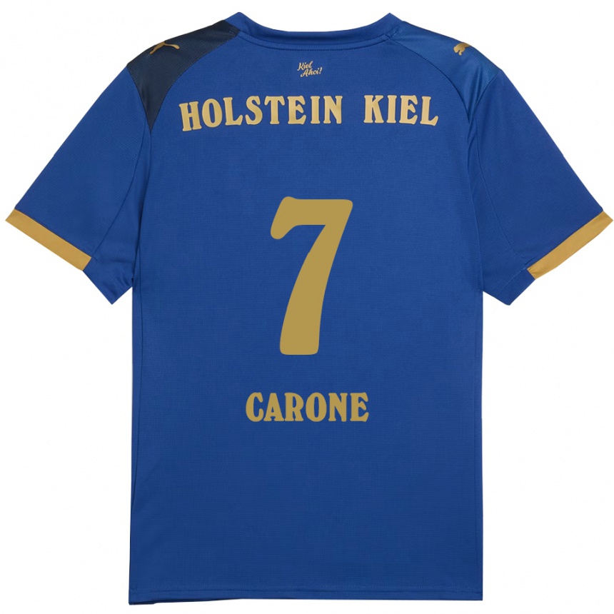 גברים כדורגל Sammy Carone #7 כחול זהב ג'רזי ביתית 2025/26