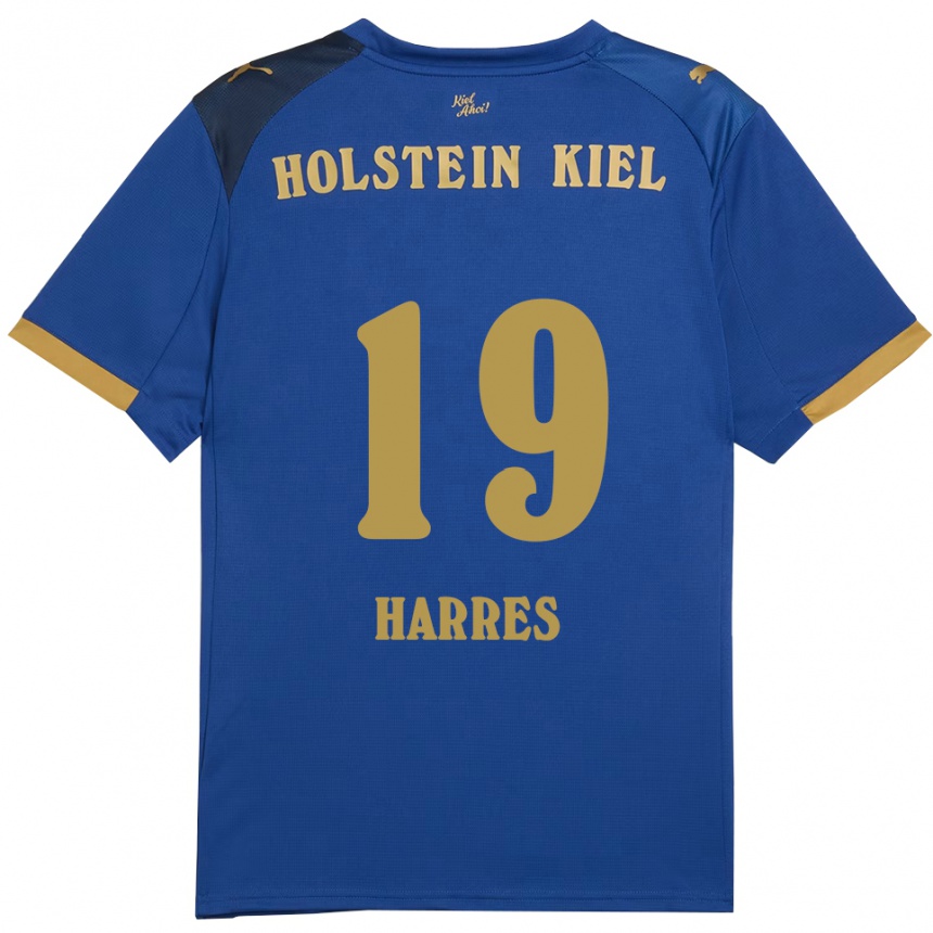 גברים כדורגל Phil Harres #19 כחול זהב ג'רזי ביתית 2025/26