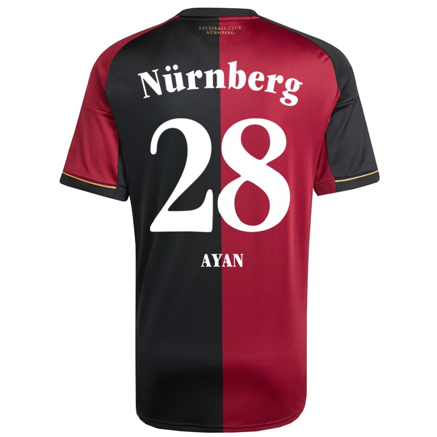 גברים כדורגל Üveys Ayan #28 בורדו שחור ג'רזי ביתית 2025/26