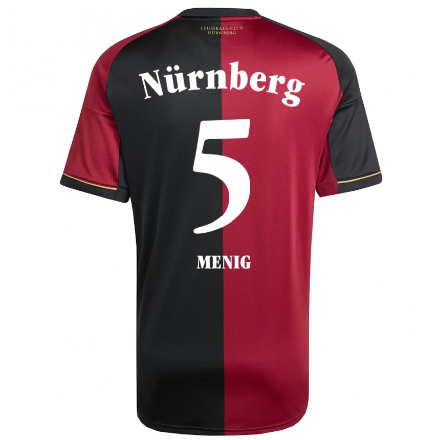 גברים כדורגל Fabian Menig #5 בורדו שחור ג'רזי ביתית 2025/26