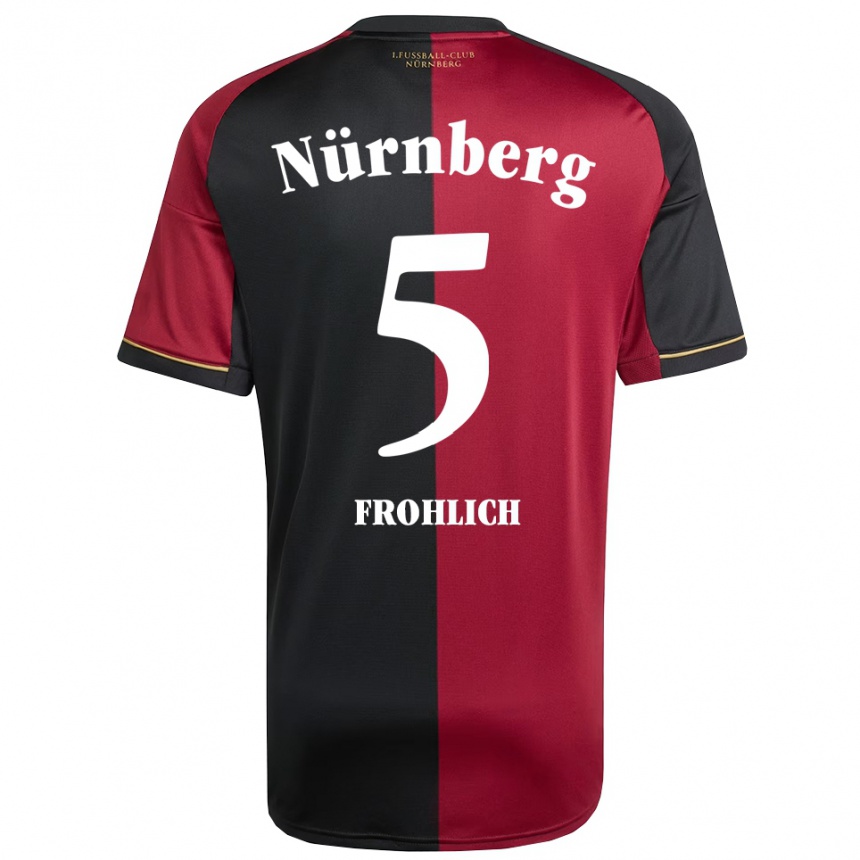 גברים כדורגל ריה קלרה פרוליך #5 בורדו שחור ג'רזי ביתית 2025/26