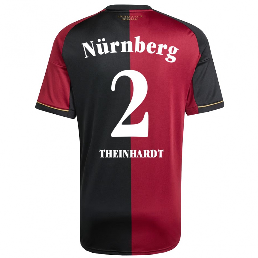 גברים כדורגל Johannes Theinhardt #2 בורדו שחור ג'רזי ביתית 2025/26