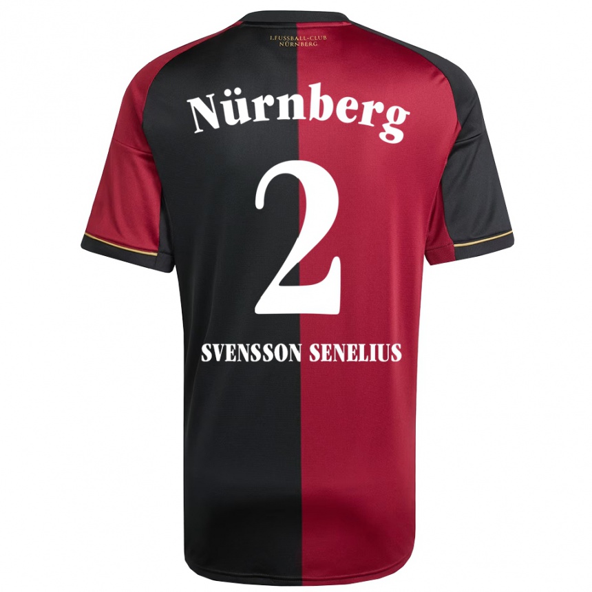 גברים כדורגל Klara Svensson Senelius #2 בורדו שחור ג'רזי ביתית 2025/26
