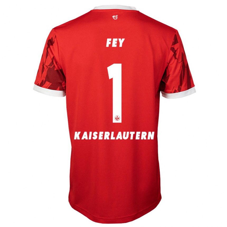 גברים כדורגל Tyler Fey #1 אדום לבן ג'רזי ביתית 2025/26