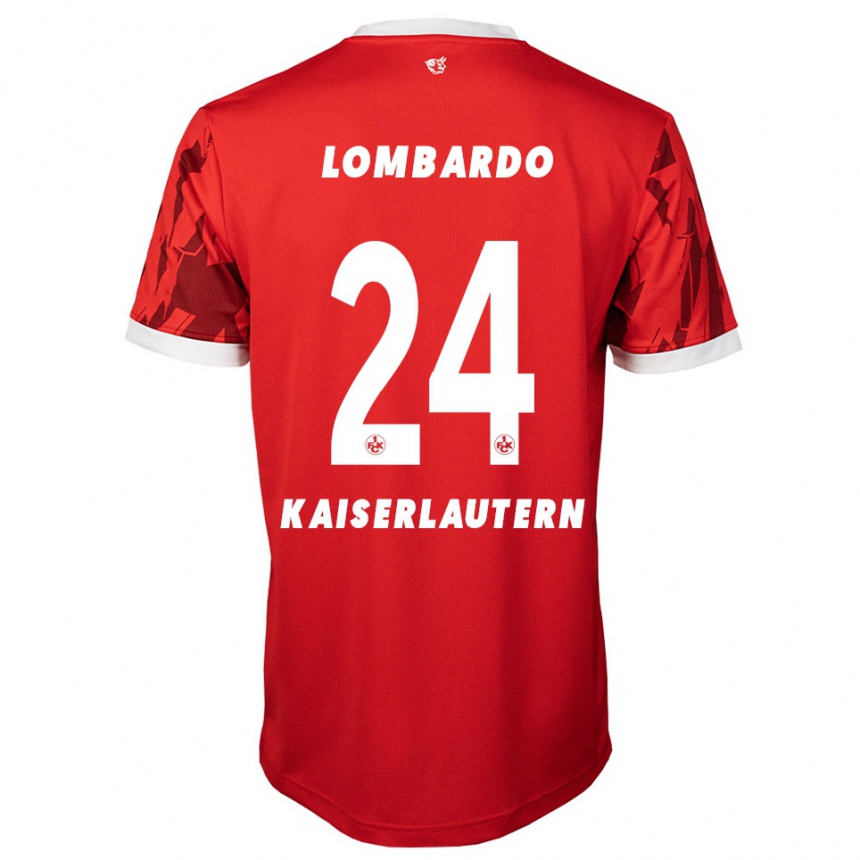 גברים כדורגל Ben Lombardo #24 אדום לבן ג'רזי ביתית 2025/26