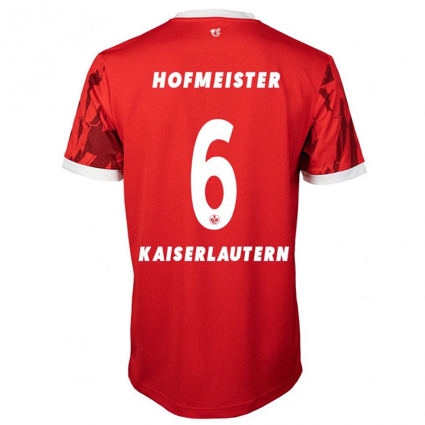 גברים כדורגל דיון הופמייסטר #6 אדום לבן ג'רזי ביתית 2025/26