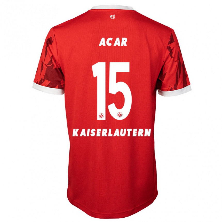 גברים כדורגל Samet Acar #15 אדום לבן ג'רזי ביתית 2025/26