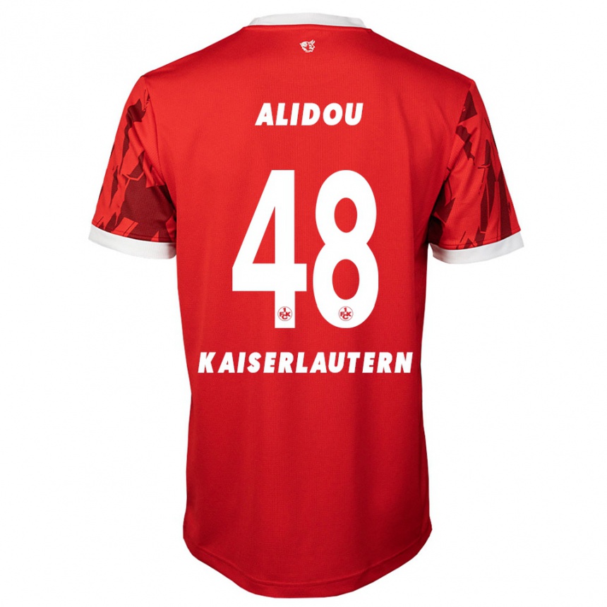 גברים כדורגל פארידה אלידו #48 אדום לבן ג'רזי ביתית 2025/26