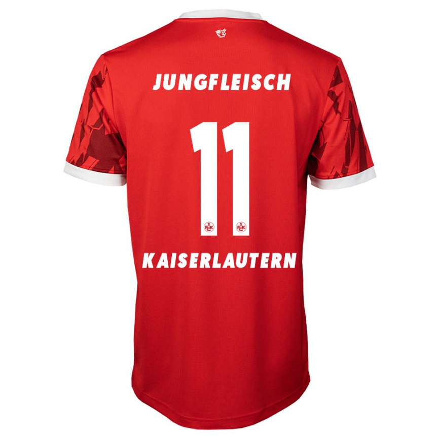 גברים כדורגל Ben Jungfleisch #11 אדום לבן ג'רזי ביתית 2025/26