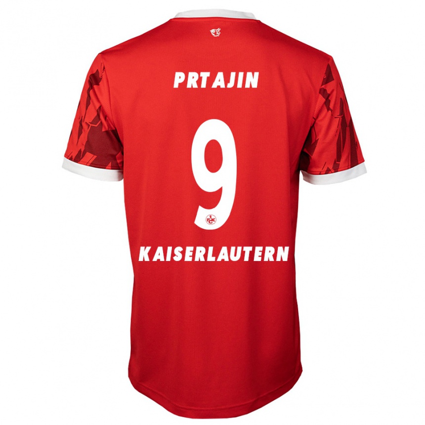 גברים כדורגל Ivan Prtajin #9 אדום לבן ג'רזי ביתית 2025/26