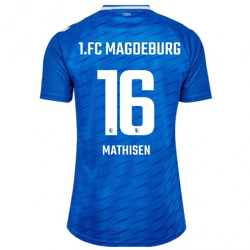 גברים כדורגל מרקוס מתיסן #16 כחול לבן ג'רזי ביתית 2025/26