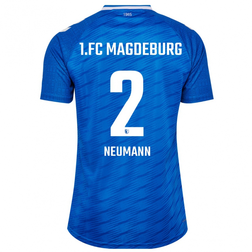 גברים כדורגל Lena Neumann #2 כחול לבן ג'רזי ביתית 2025/26