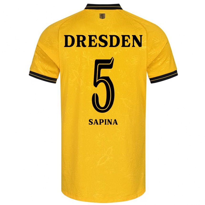 גברים כדורגל וינקו שפינה #5 צהוב שחור ג'רזי ביתית 2025/26