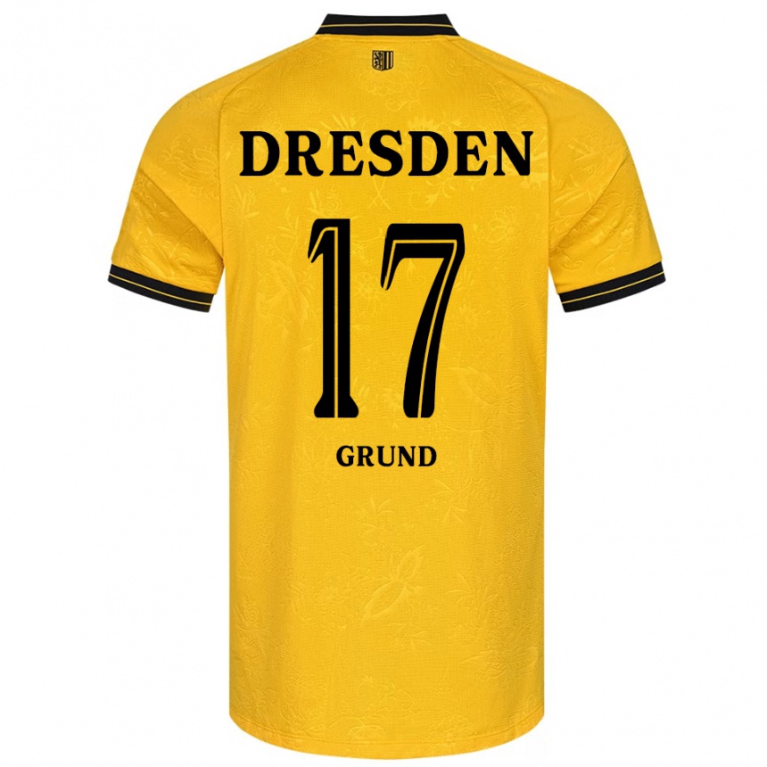 גברים כדורגל יאניק גרונד #17 צהוב שחור ג'רזי ביתית 2025/26