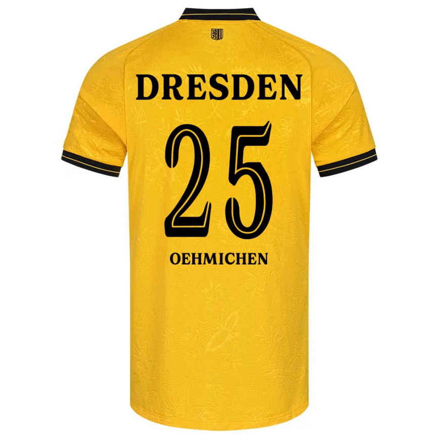 גברים כדורגל Jonas Oehmichen #25 צהוב שחור ג'רזי ביתית 2025/26