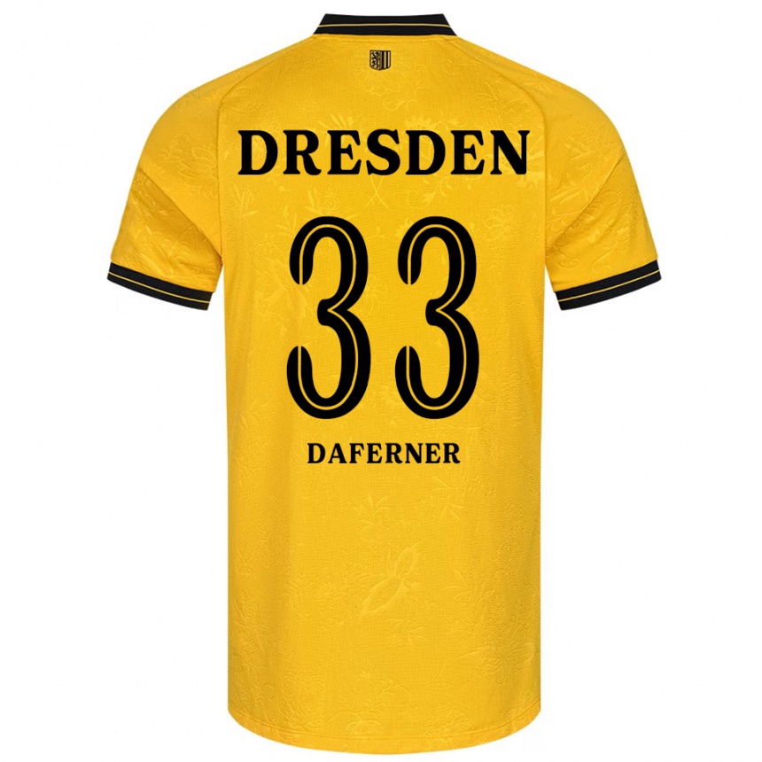 גברים כדורגל Christoph Daferner #33 צהוב שחור ג'רזי ביתית 2025/26